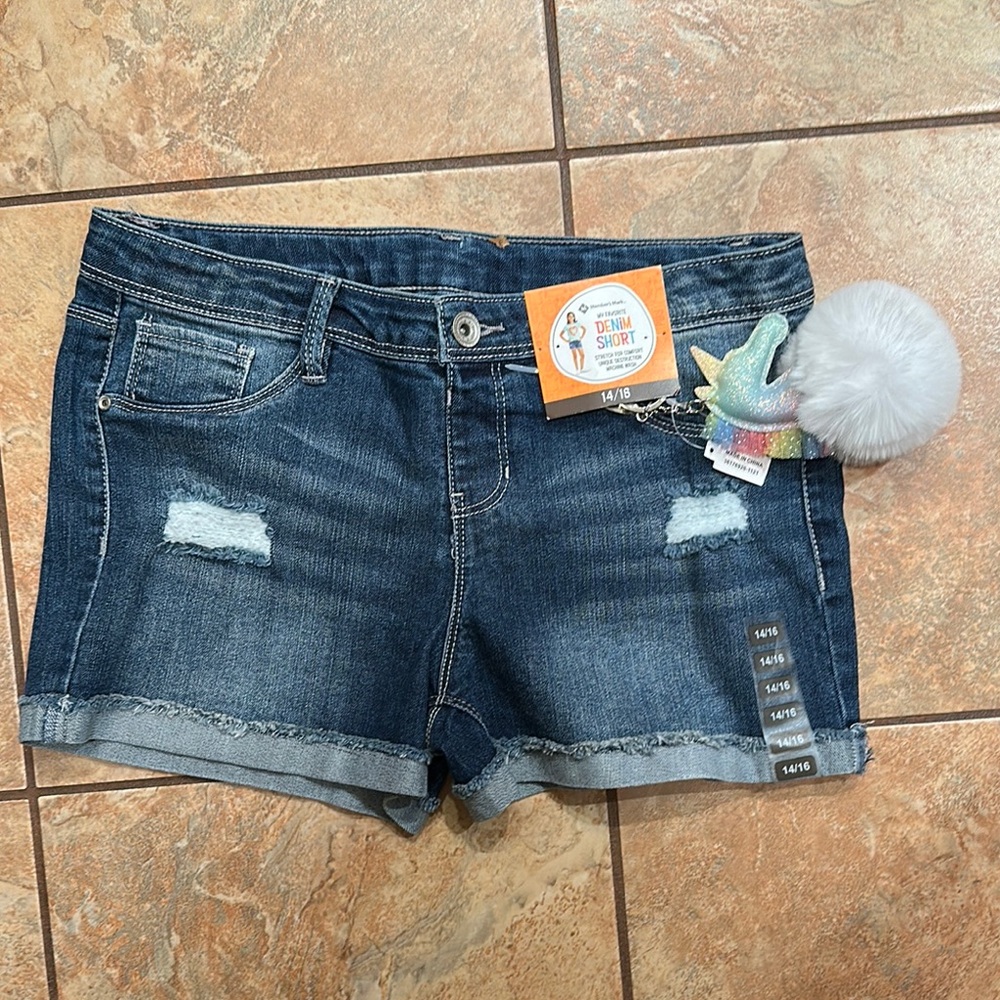 Denim Blue Girlls' Shorts